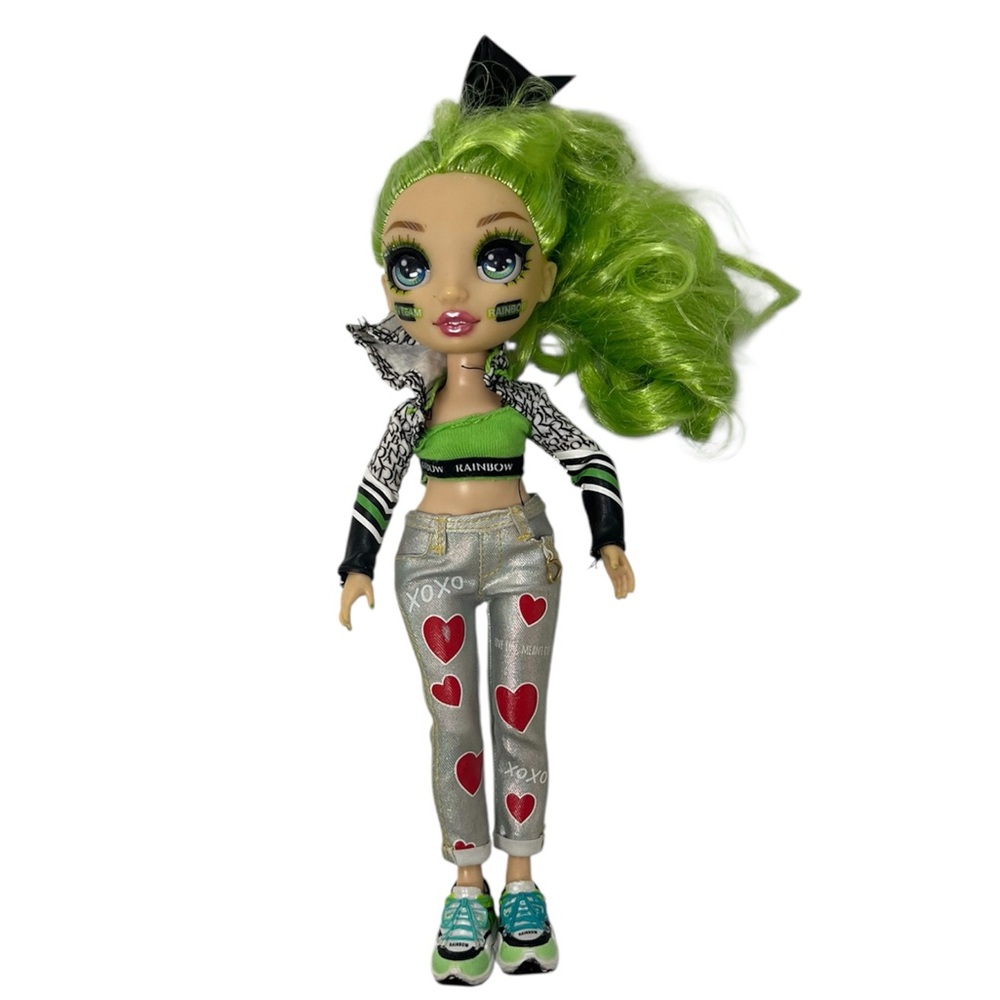 Rainbow High Jade Hunter Cheer Series Doll MGA Green Hair Mixed Outfit Shoes